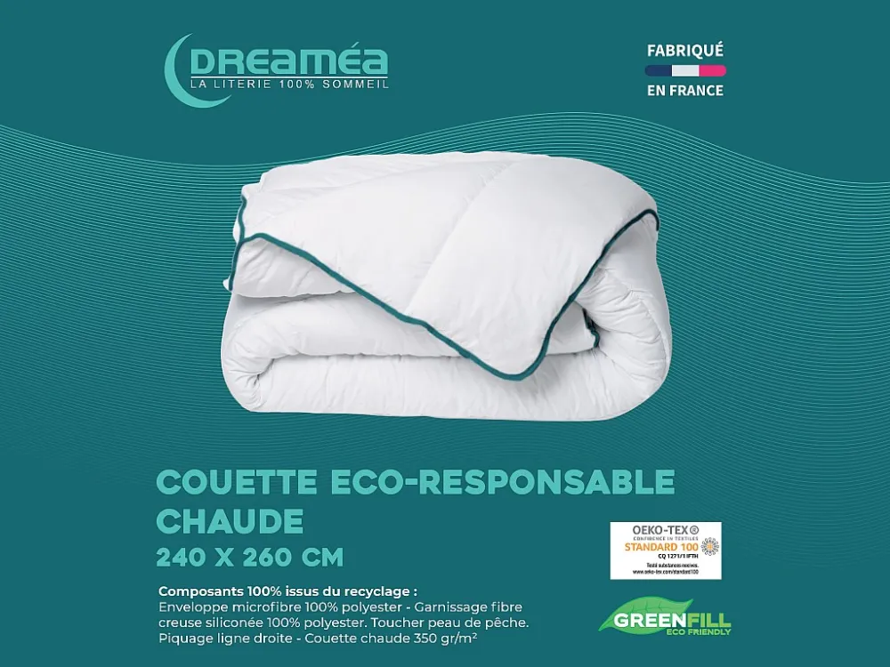 Set warm dekbed 240 x 260 cm + 2 gerecycled hoofdkussens 60 x 60 cm - Koop nu online