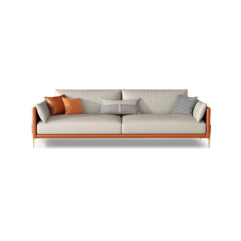 Contemporary Standard Square Arm Leren Settee Couch Pillows 71l