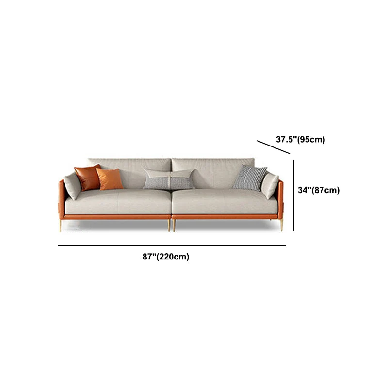 Contemporary Standard Square Arm Leren Settee Couch Pillows 71l