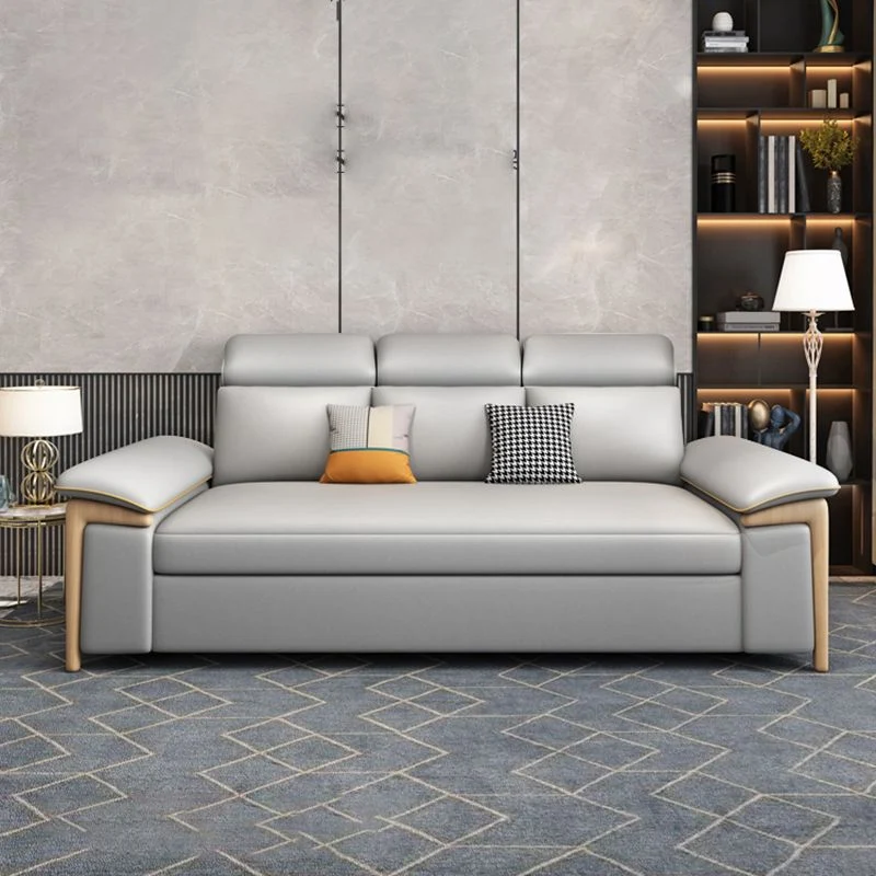 Faux Leather Stain Resistant Contemporary Bed Settee Grauw 55l