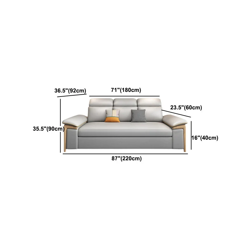 Faux Van leer Stain Resistant Contemporary Bed Settee Gray - All Seasons 55l