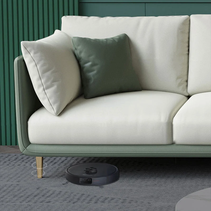 Flanellen Contemporary Standard Sofa Set Square Arm Faux Natuurleer Settee Couch 39l