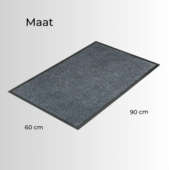 AKSA Home® Deurmat binnen - Droogloopmat voor binnen - 60 x 90 cm - Grijs
