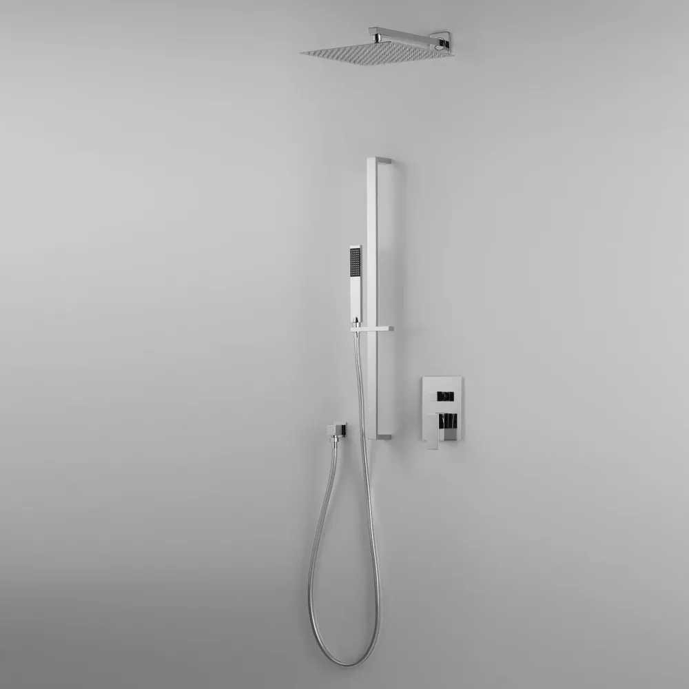 ARES shower set 30x30 cm showerhead, slide bar and 2-way mixer