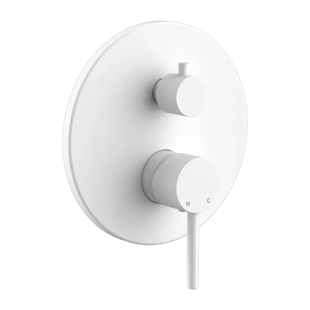 Composition mixers washbasin, bidet and 2-way Moon shower gedempt white brass
