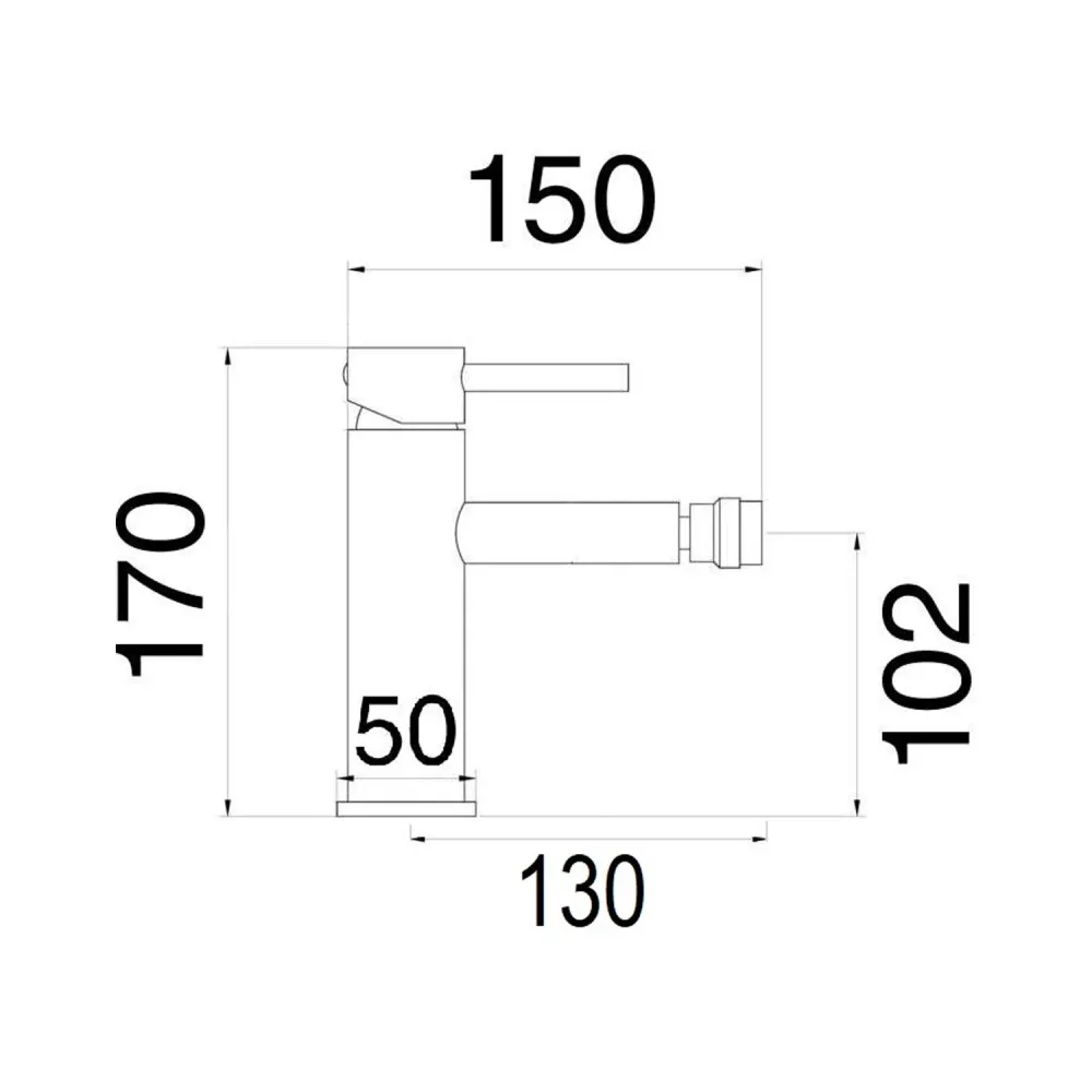 Composition mixers washbasin, bidet and 2-way Moon shower gedempt white brass