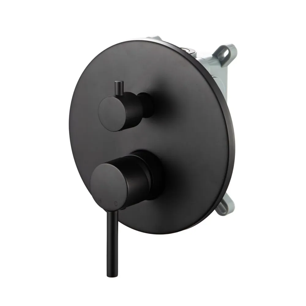 Composition mixers washbasin, bidet and 2-way Moon shower effen black brass