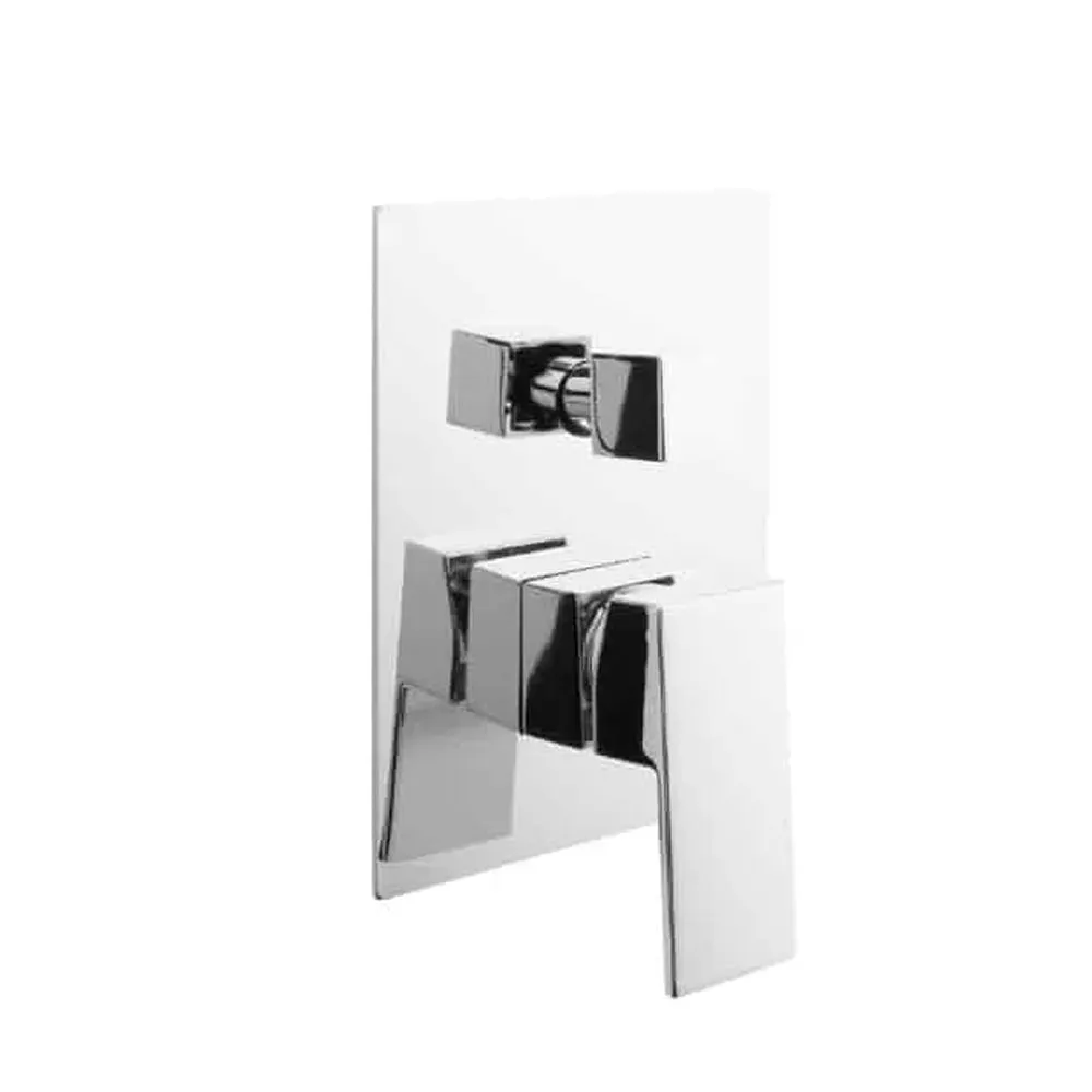 Square 3-way built- shower mixer mechanical diverter Ares