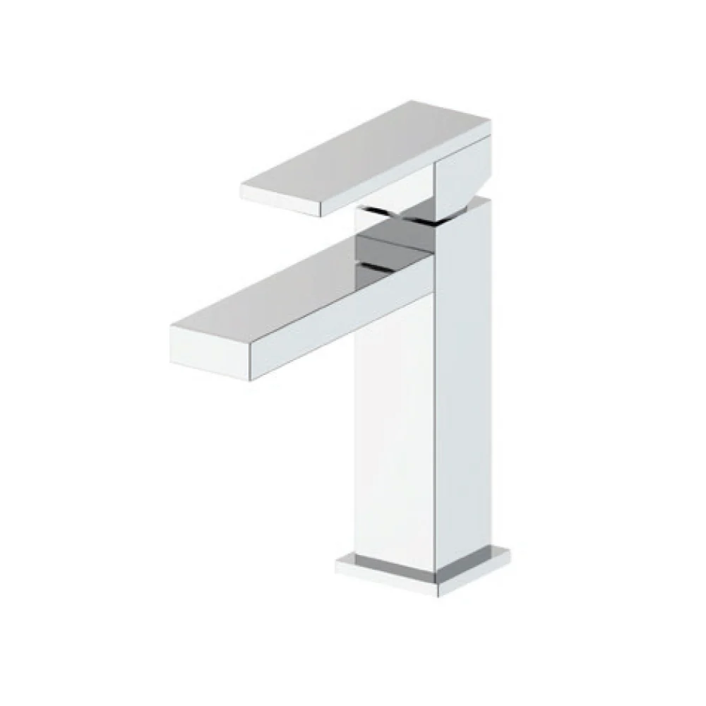 Square composition basin mixer, bidet and shower 2-way diverter