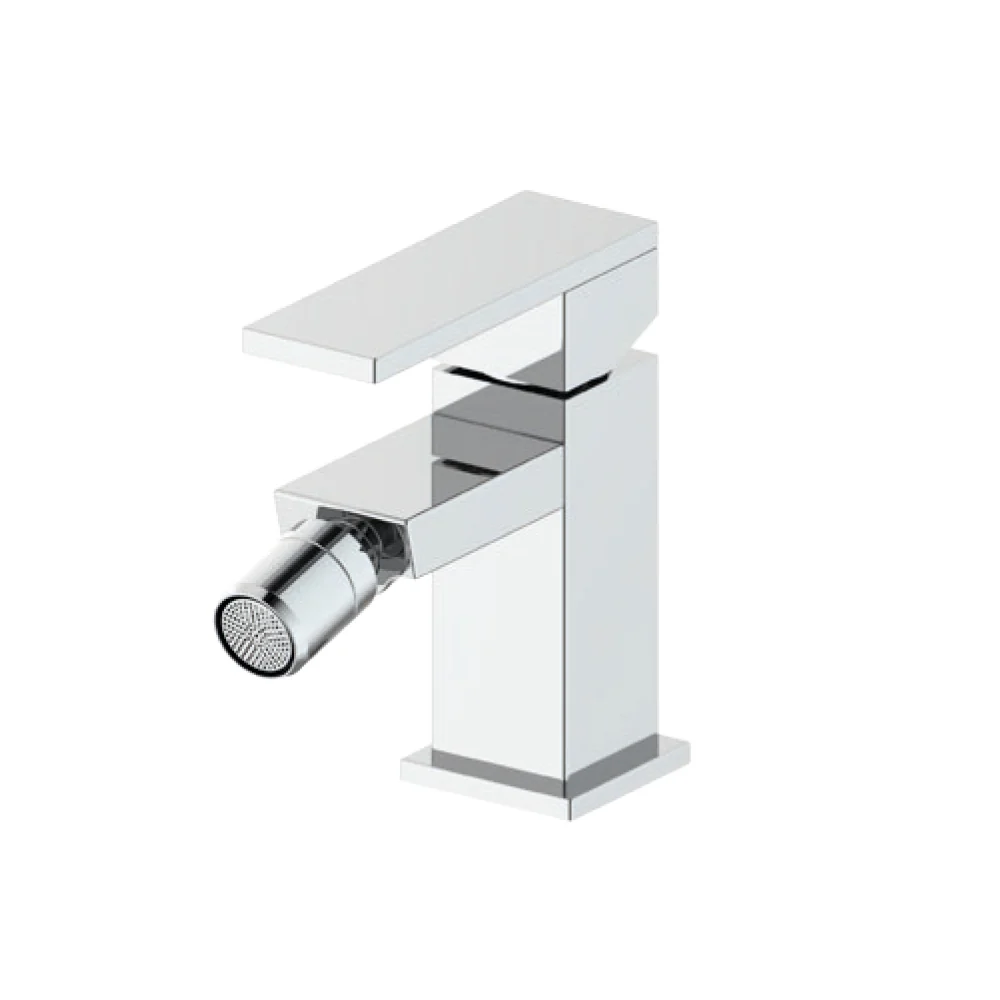 Square composition basin mixer, bidet and shower 2-way diverter