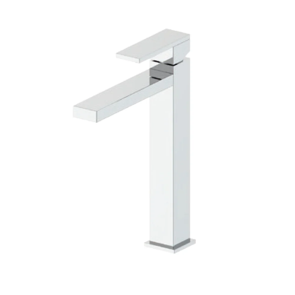 Square composition high basin mixer, bidet and shower 2-way diverter