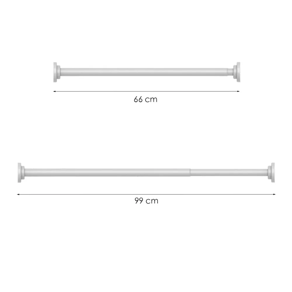 Douchestang Uitschuifbaar - Wit - 66 cm tot 99 cm - Universeel - Douchestang zonder Boren - Douchestang Verstelbaar