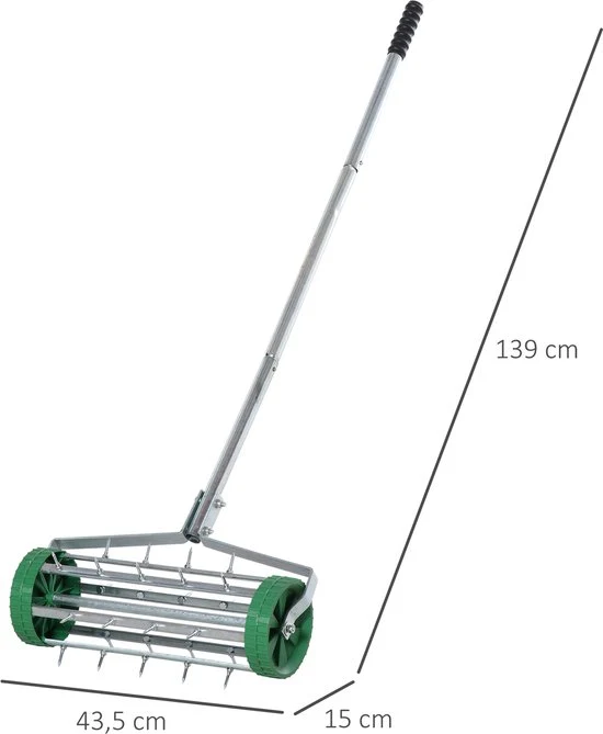 4goodz Gazonbeluchter lengte verstelbaar - Verticuteerder 139x42x15 cm