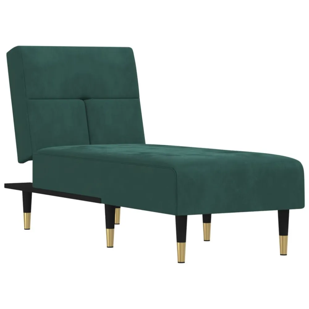 Ademend materiaal Chaise longue fluweel donkergroen