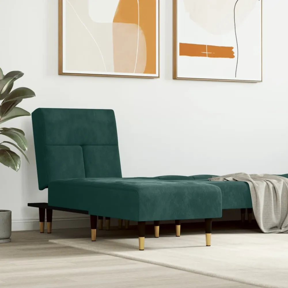 Ademend materiaal Chaise longue fluweel donkergroen