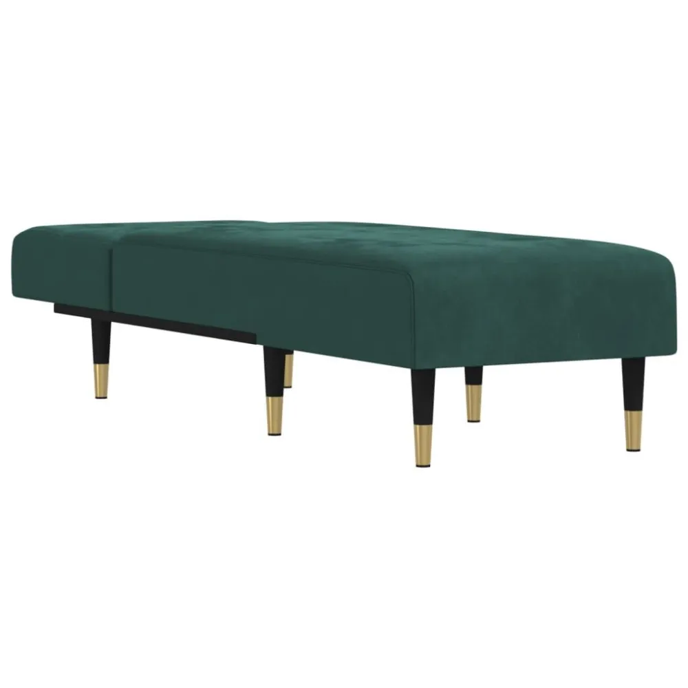 Ademend materiaal Chaise longue fluweel donkergroen
