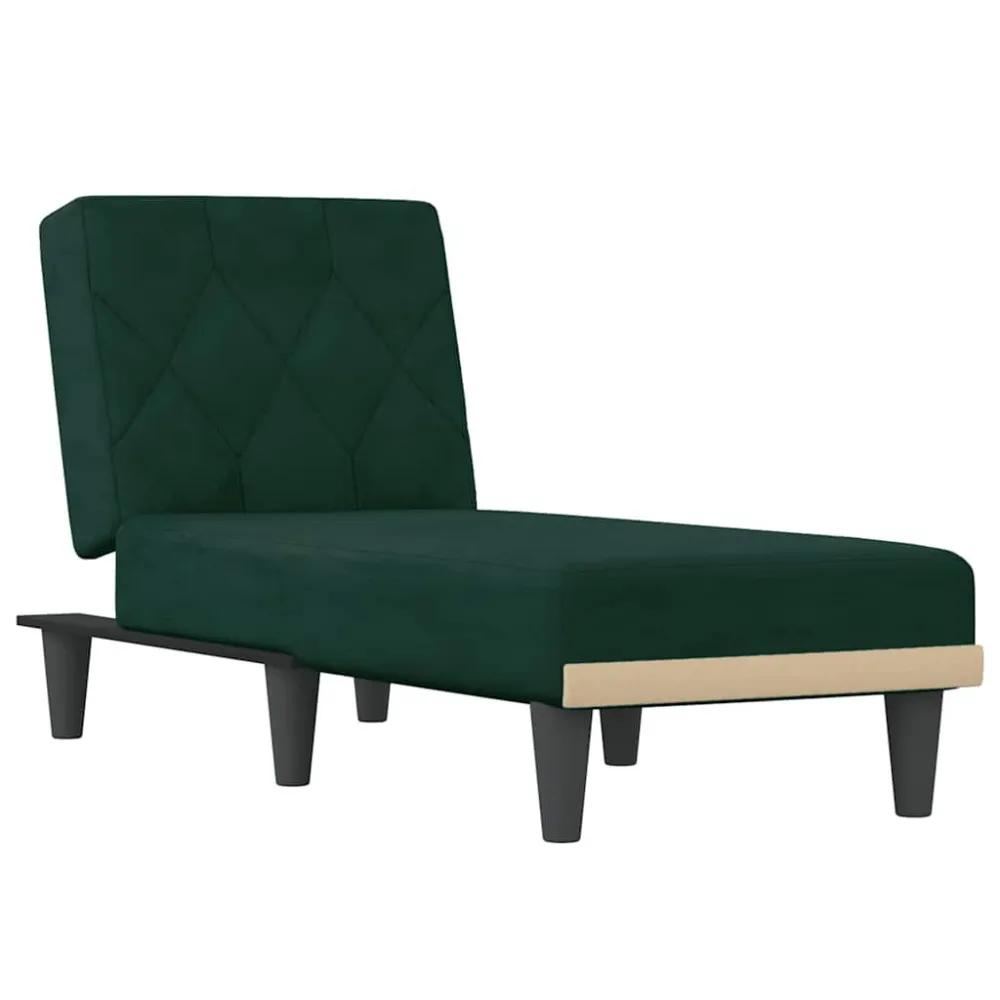 Ademend materiaal Chaise longue fluweel donkergroen