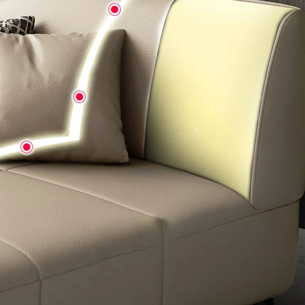 Ademend materiaal Contemporain Faux Leather Chaise Living Room Upholstered Chaise Lounge
