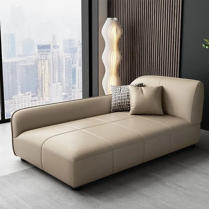 Ademend materiaal Contemporain Faux Leather Chaise Living Room Upholstered Chaise Lounge