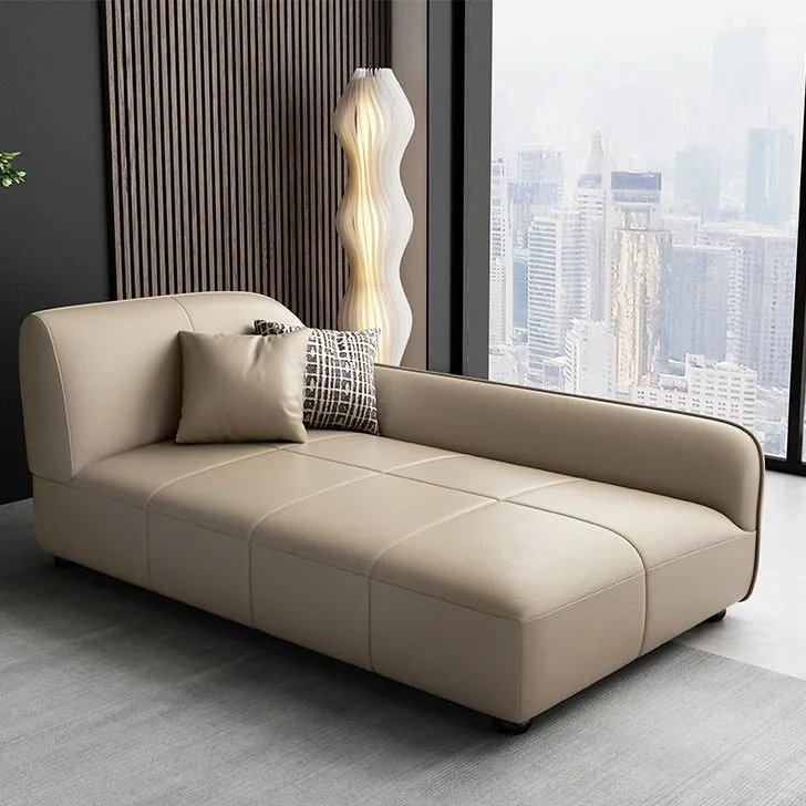 Ademend materiaal Contemporain Faux Leather Chaise Living Room Upholstered Chaise Lounge