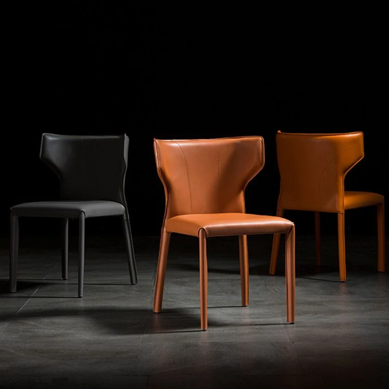 Ademend materiaal Kitchen Wingback Armless Dining Chair Upholstered Side Chair Dark