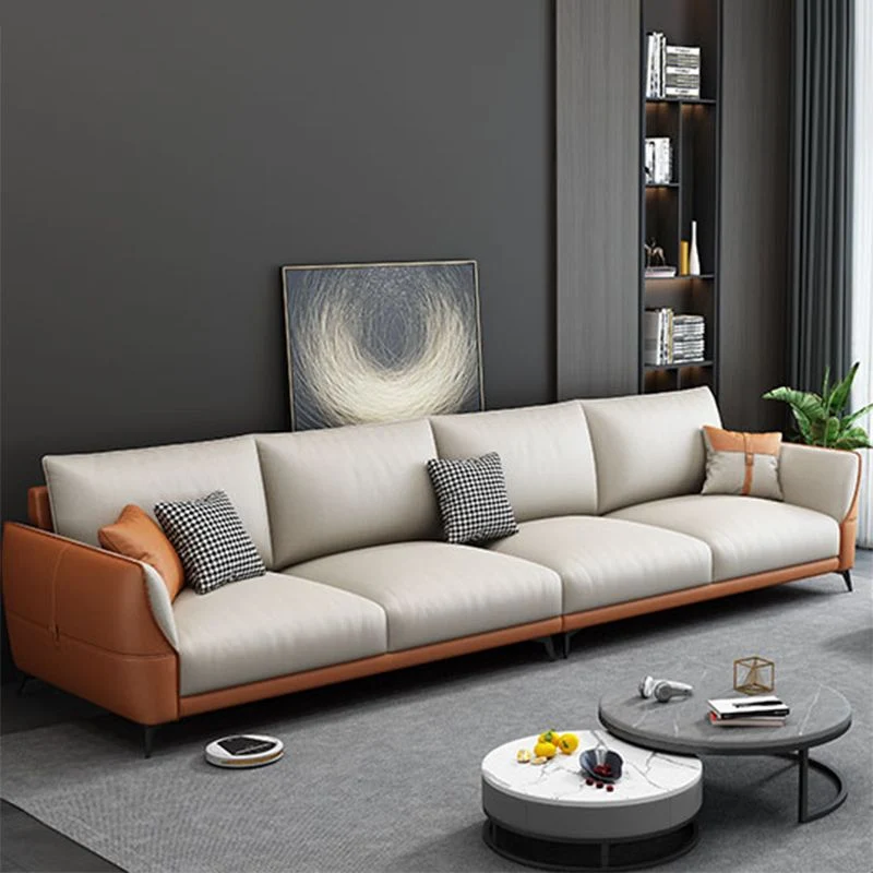 Ademend materiaal Stain Resistant Contemporary Settee Couch Pillows Orange/white 85l