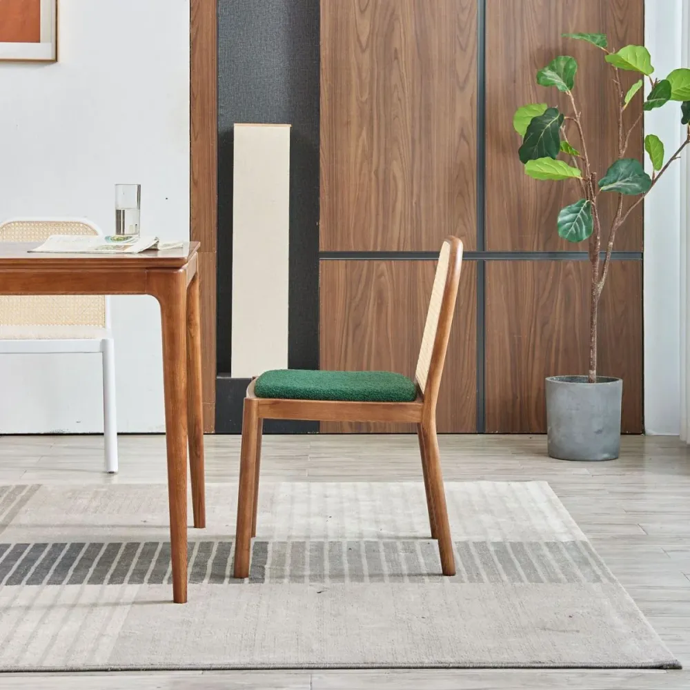 Ademend materiaal Traditional Upholstered Dining Side Chair Eenkleurig Wood Side Chair White