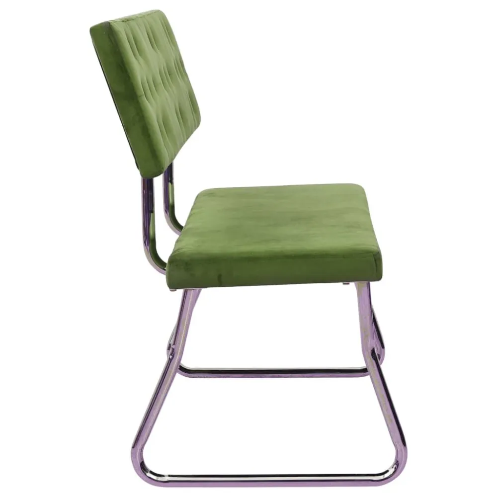 Bankje 110 cm fluweel llichtgroen met antislip rand