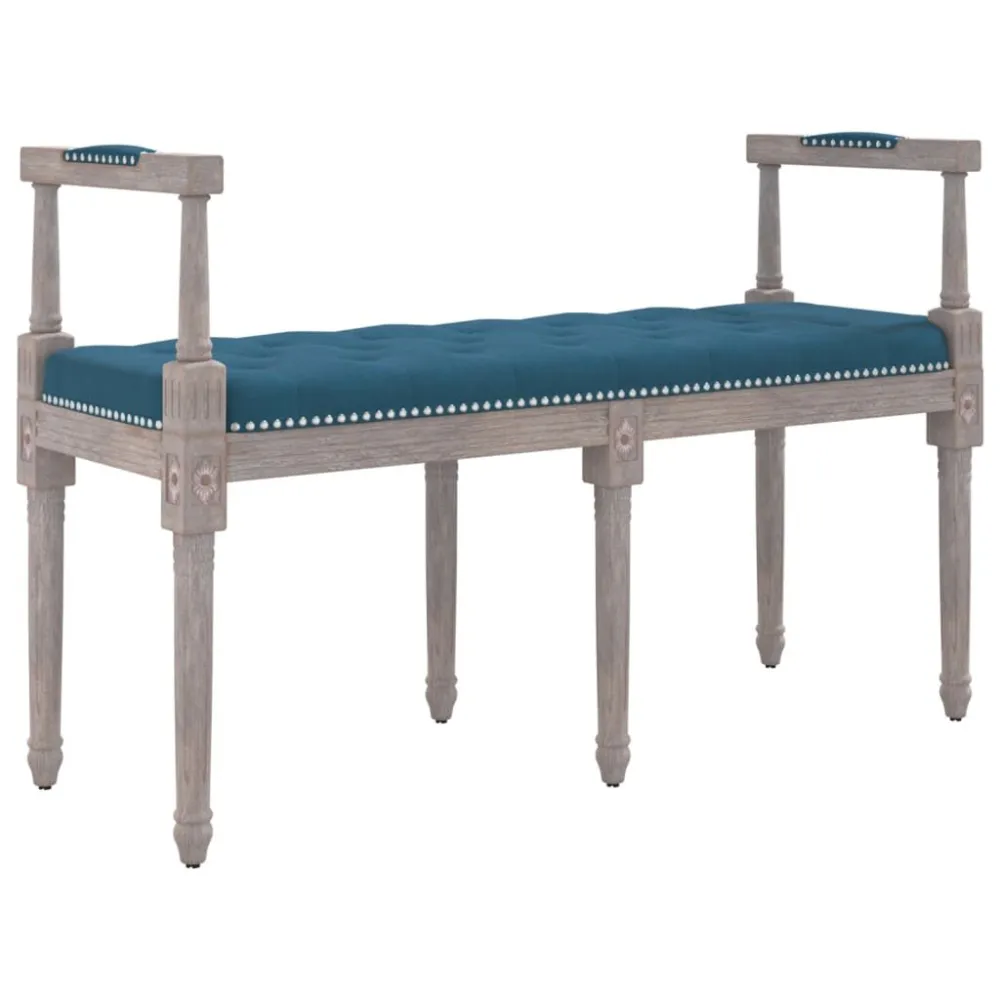Bankje 110x40x70 cm fluweel blauw