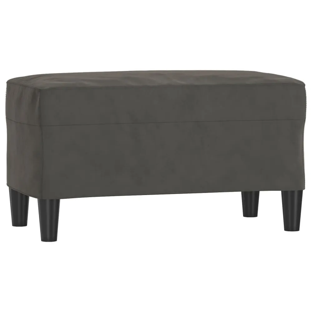 Bankje 70x35x41 cm fluweel donkergrijs