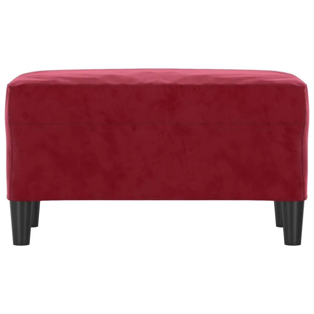 Bankje 70x35x41 cm fluweel wijnrood