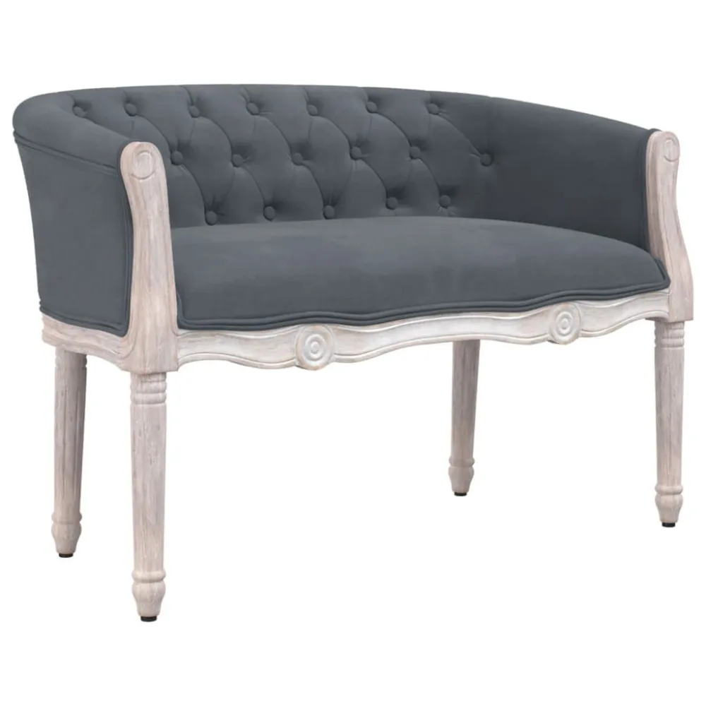 Bankje 98x56x69 cm fluweel donkergrijs