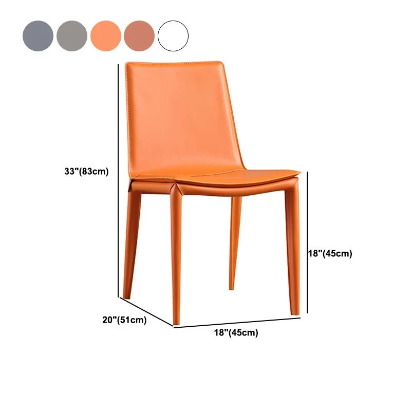 Bureaustoel Faux Leather Dining Room Chair Actueel Upholstered Dining Side Chair Orange