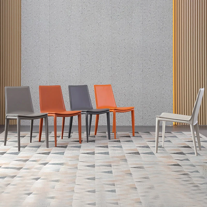 Bureaustoel Faux Leather Dining Room Chair Actueel Upholstered Dining Side Chair Orange