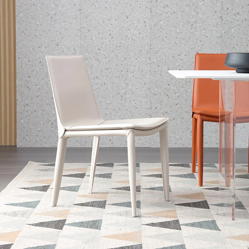 Bureaustoel Faux Leather Dining Room Chair Actueel Upholstered Dining Side Chair Orange
