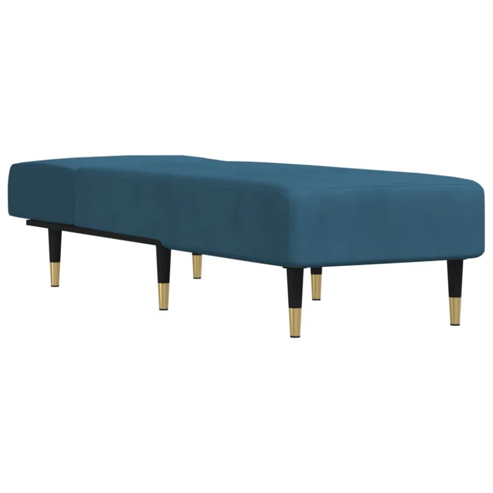 Chaise longue fluweel blauw effen kleuren en patronen