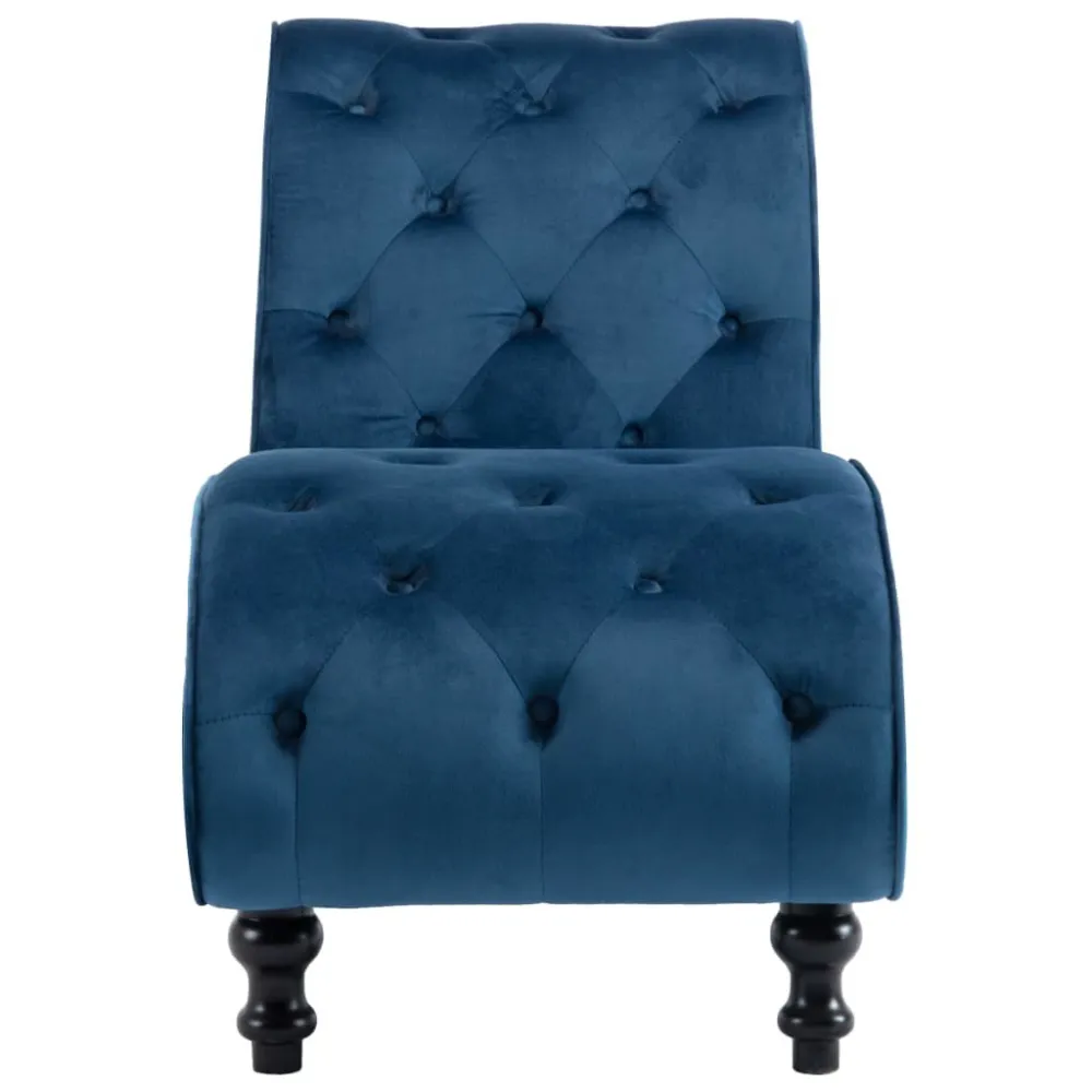 Chaise longue fluweel blauw Gemaakt van jersey katoenmix