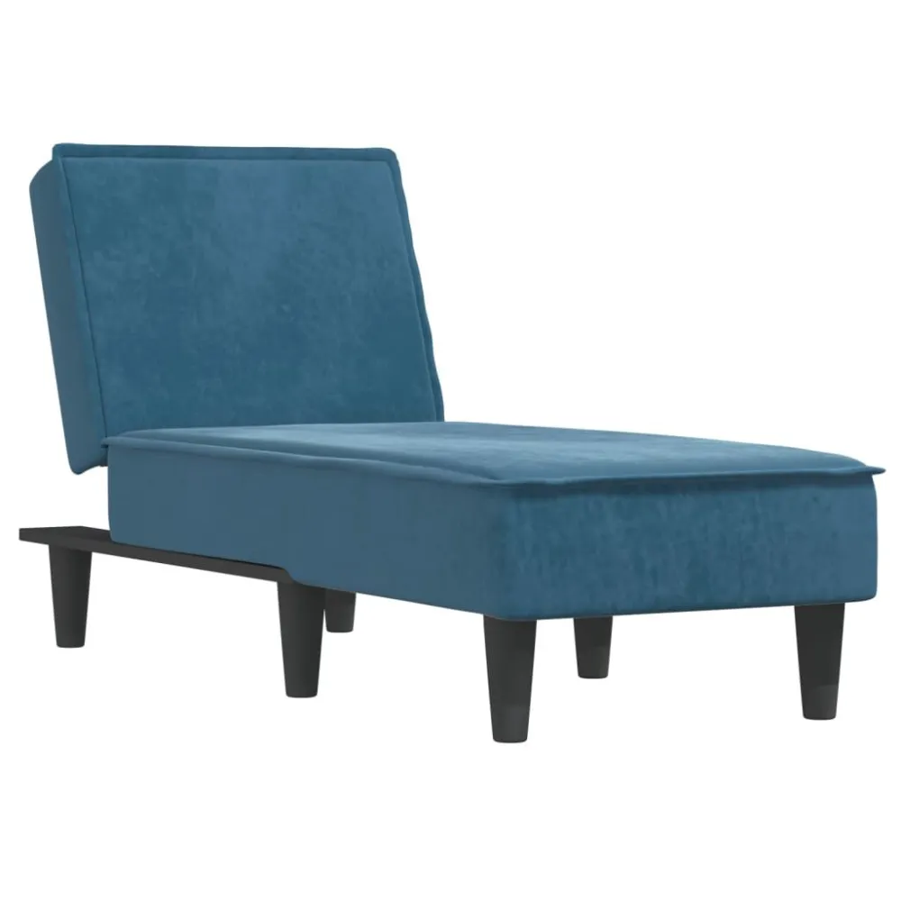 Chaise longue fluweel blauw - Perfecte Pasvorm
