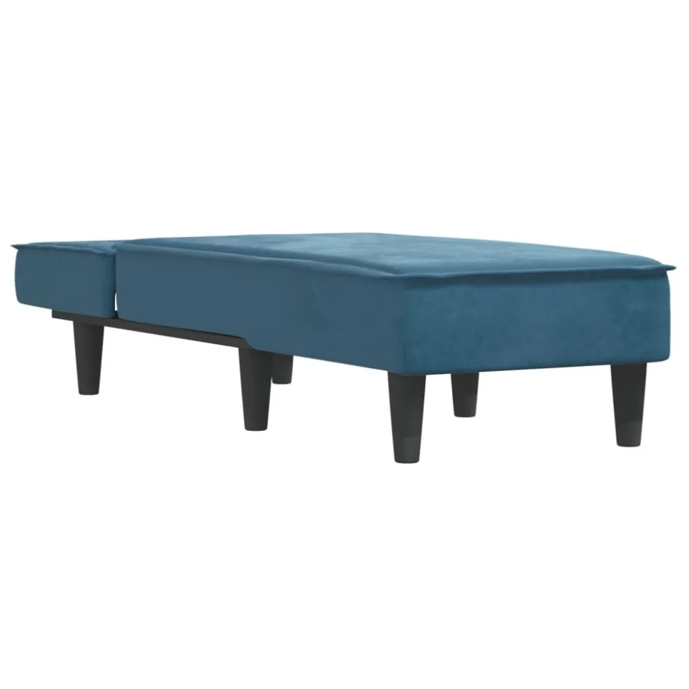 Chaise longue fluweel blauw - Perfecte Pasvorm