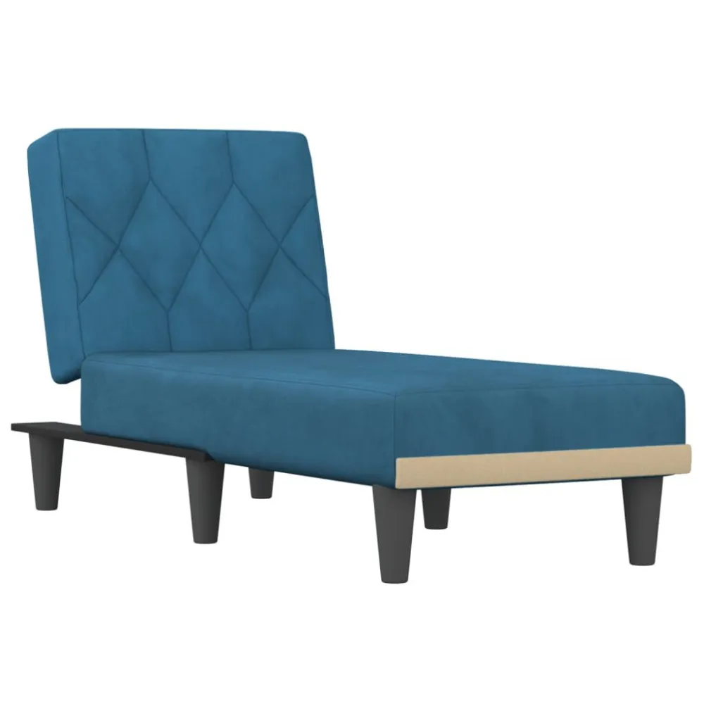 Chaise longue fluweel blauw voor eetkamer keuken