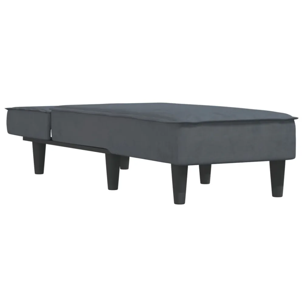 Chaise longue fluweel donkergrijs - Perfecte Pasvorm