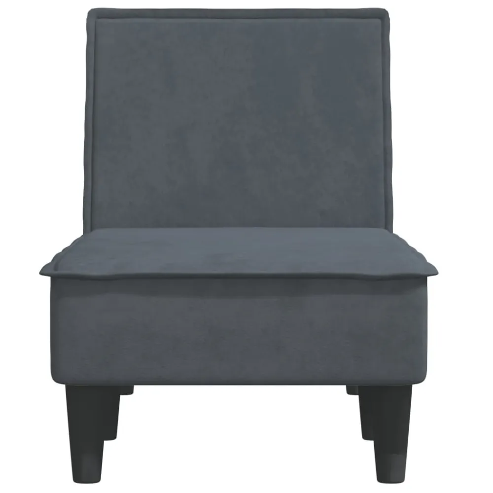Chaise longue fluweel donkergrijs - Perfecte Pasvorm