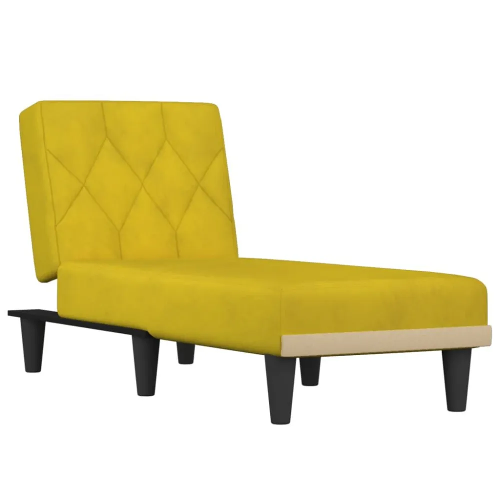 Chaise longue fluweel geel Eenvoudig aan te brengen
