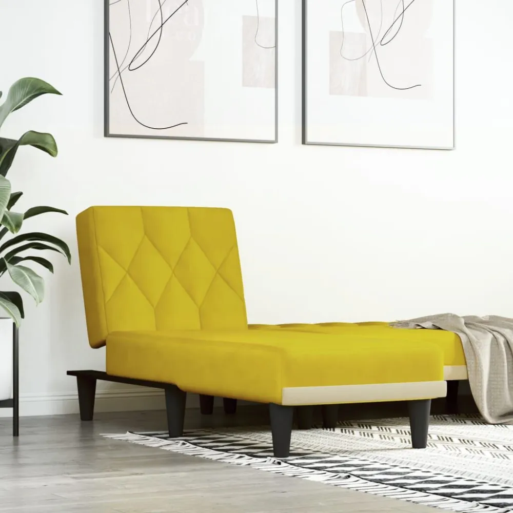 Chaise longue fluweel geel Eenvoudig aan te brengen