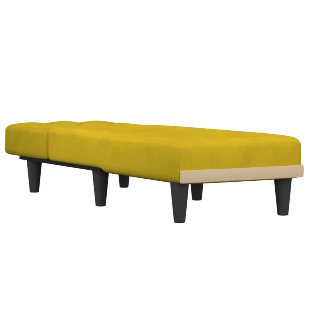 Chaise longue fluweel geel Eenvoudig aan te brengen