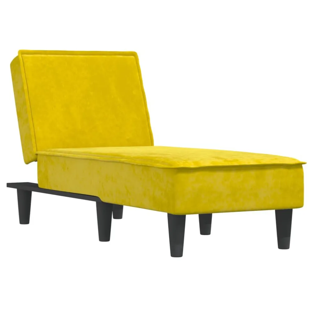 Chaise longue fluweel geel | Makkelijk te Reinigen