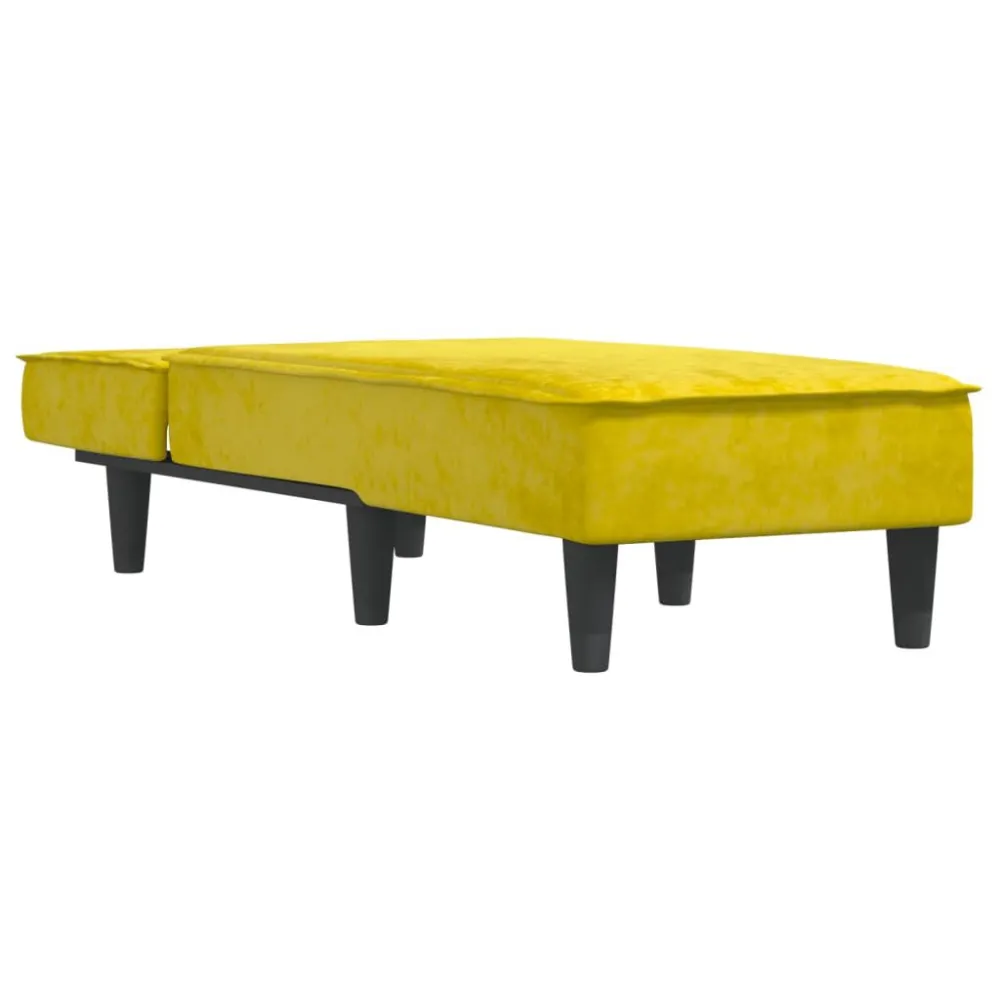 Chaise longue fluweel geel | Makkelijk te Reinigen