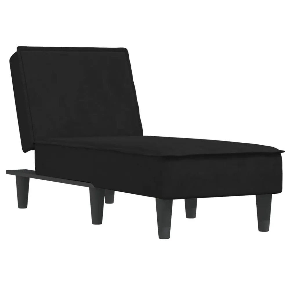 Chaise longue fluweel zwart voor eetkamer keuken