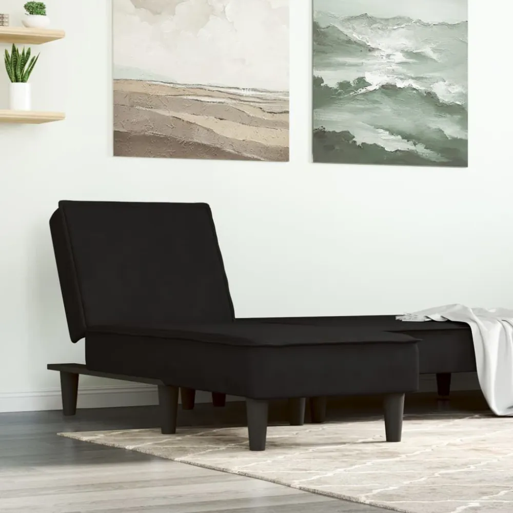 Chaise longue fluweel zwart voor eetkamer keuken
