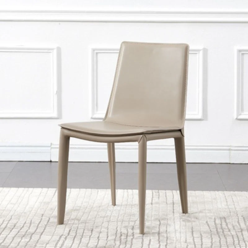 Contemporary Faux Echt leer Dining Chairs Parsons Chair Upholstered Grey